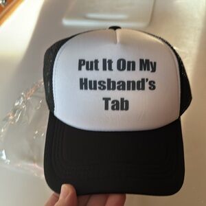 Put it on my Husband’s Tab trucker hat